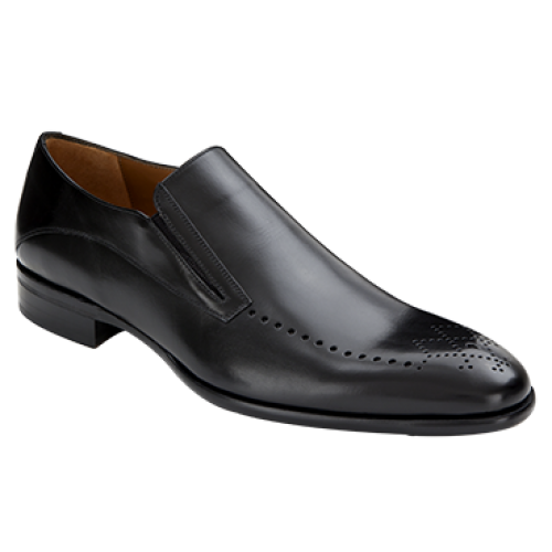 Mezlan "Toscano" Black Genuine Italian Calfskin Leather Loafer Shoes